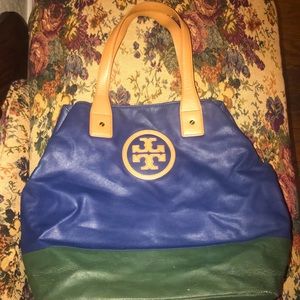 Green and Blue Tory Burch Jaden Purse